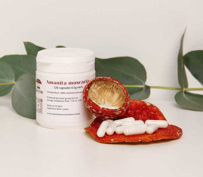 Dried Amanita muscaria capsules — 120 capsules